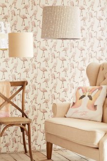 패턴이 있는 베이지색 벽지