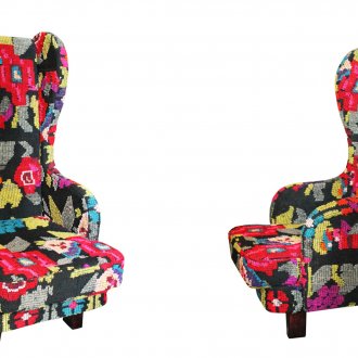 Bright armchair in boho style