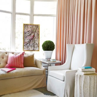 Розови обикновени завеси