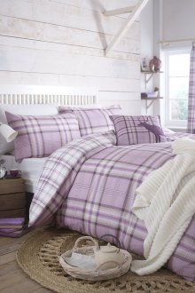 라일락 체크 커튼