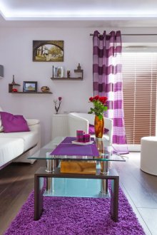 라일락 줄무늬 커튼