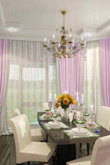 식당의 라일락 커튼