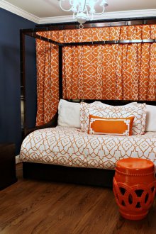 Оранжеви памучни завеси