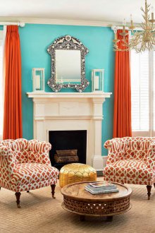 Оранжеви обикновени завеси