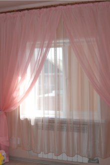 Розови воали завеси