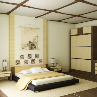 Japanese-style beige bedroom