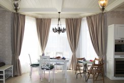 Beige Bay Window Curtains