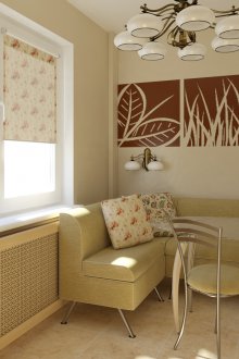 Ъглов диван с чекмеджета в кухнята