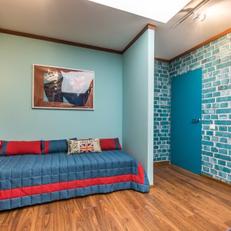 Brick wallpaper for a teenager’s room