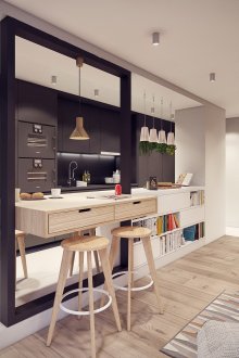 Kaunter bar kayu ringan