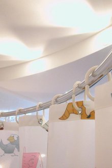 Flexible Vorhänge im Badezimmer