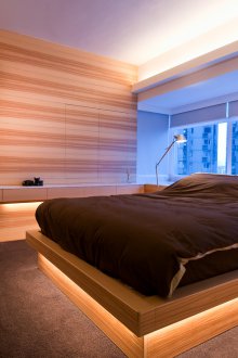 Високотехнологична дървена спалня