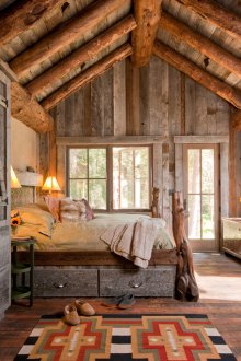 Дървена спалня в стил кънтри