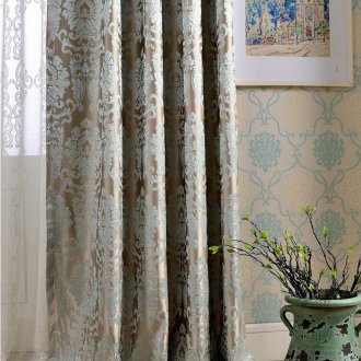 Завеси от син жакард