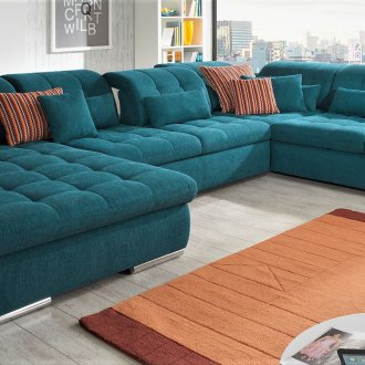 Тюркоазен диван в интериора