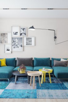 Тюркоазен модулен диван