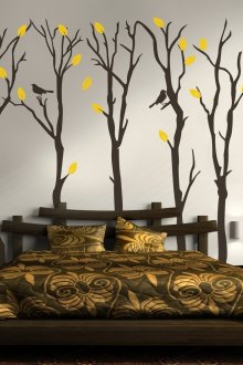 Печатът на стената в спалнята