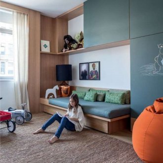 Katil sofa terbina dalam untuk seorang remaja