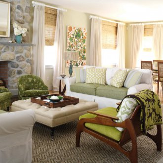 Завеси, изработени от бамбуков тапет