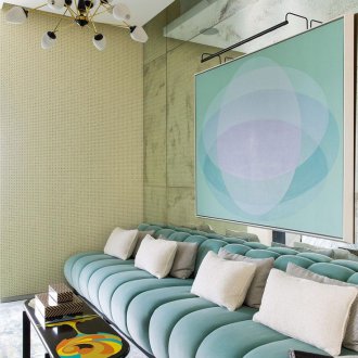 Син дизайн на дивана