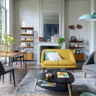 Компактен жълт диван