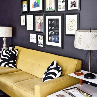 Жълт реколта диван