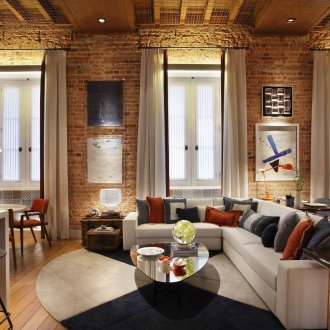 Бели лофт завеси