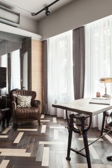 Сиви лофт завеси