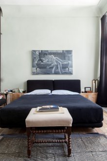 Сини лофт завеси