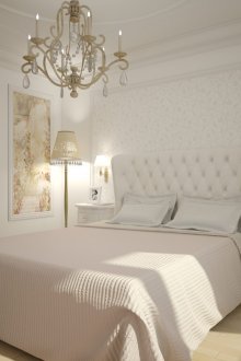 Wallpaper dengan corak untuk dalaman bilik tidur klasik