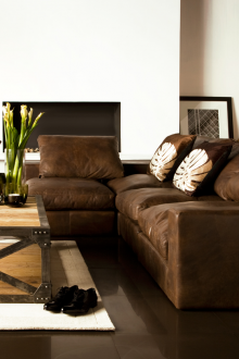 Кафяв модулен диван