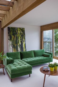 Зелен ъглов диван