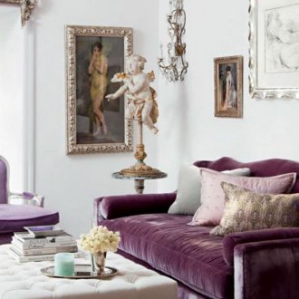 Лилав диван в класически стил