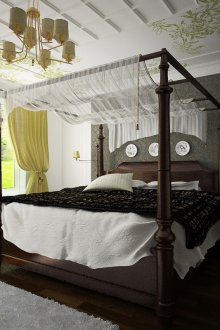 Kanopi telus hiasan kecil pada bingkai katil