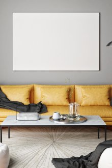 Сиво жълта всекидневна