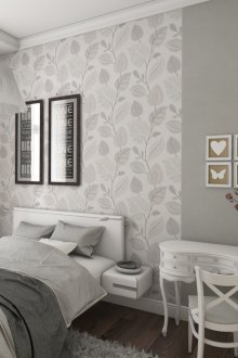 Светло сива спалня