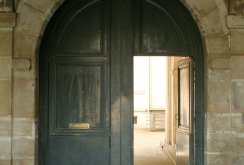 Arched wooden gate