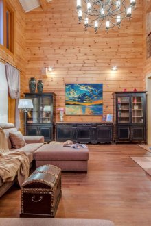 Spacious country wooden house