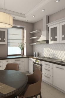 Кухня в сиви тонове.