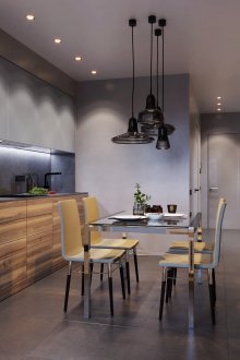 Тъмно сив цвят в интериора на кухнята