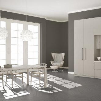 Сив под и стени