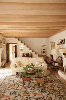 Small living room with stone floor in the house