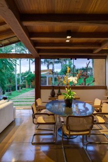 Combined dining and living room in the house
