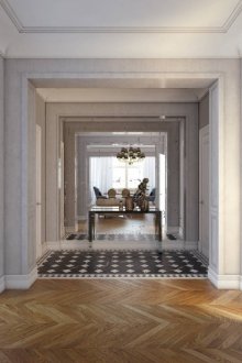 Паркет коледно дърво в коридора