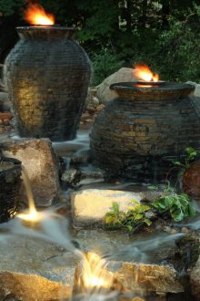 Осветен фонтан