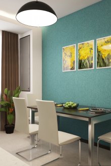 Тъмнозелен тапет в кухнята