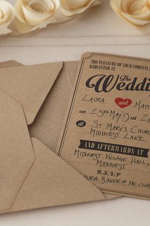 Крафт хартиена покана за сватба