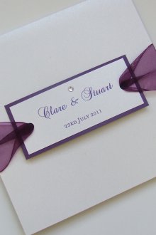 Сватбена покана с панделка