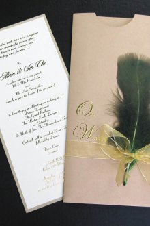 Сватбена покана с перо