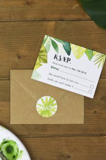 Покана за сватба в тропически стил